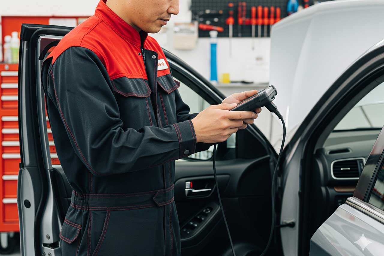 スキャナで診断をしているところ